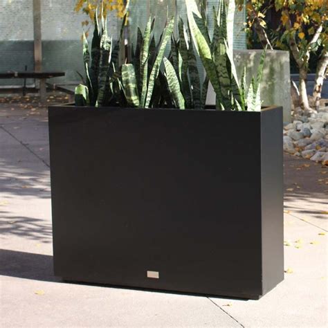 metallic series galvanized powder-coated steel planter box veradek|Black Metallic Series Handmade Metal Planter Box.